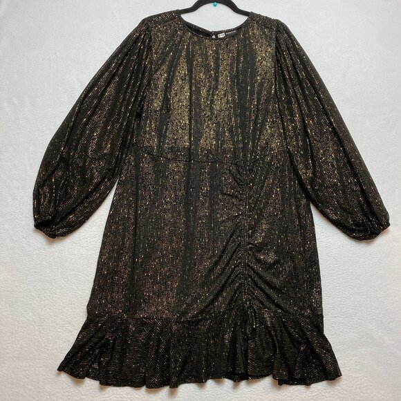 Torrid Dresses & Skirts - Torrid Glittery Dress Women's 2X Mini Studio Knit Ruched $75 NWT
